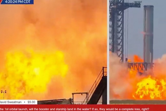 Ракета Илона Маска SpaceX загорелась на стартовой площадке при начале испытаний