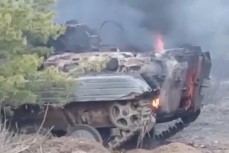 Уничтоженные украинские БМП, которые пересекли границу России попали на видео