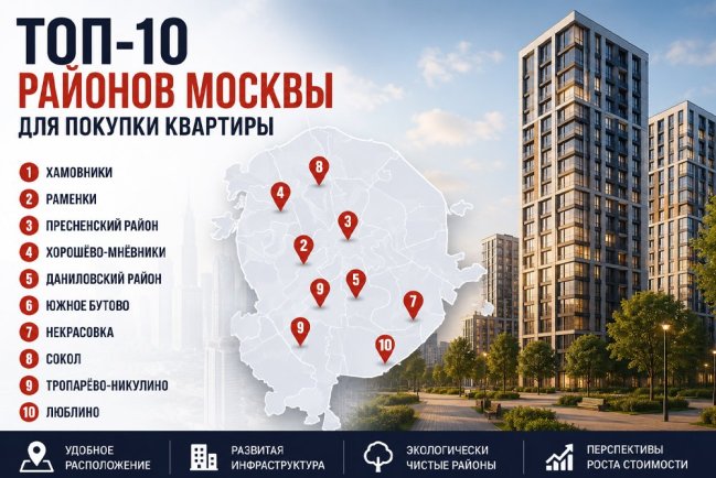Топ-10 районов Москвы для покупки квартиры
