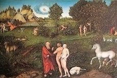 Лукас Кранах. Адам и Ева в саду Эдема. 1530 год. Музей истории искусств, Вена