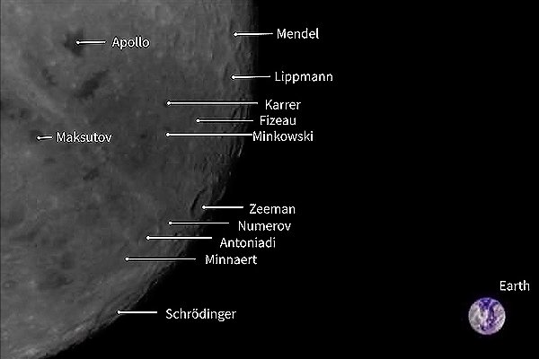 Названия известных кратеров на тёмной стороне Луны
