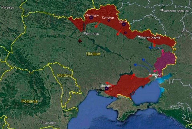 Карта расположения наших войск на украине