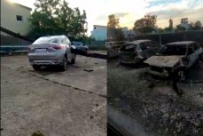 Последствия взрывов на авиабазе "Саки" в Новофедоровке: сгоревшие и искорёженные автомобили, выбитые стекла и двери в домах