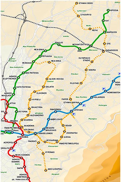 Строительство четвёртой линии афинского метро (Схема)