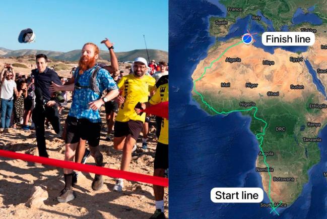 Британец Рассел Кук пробежал через всю Африку, преодолев более 16 тысяч километров