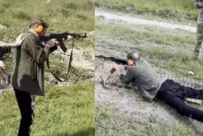 Григорий Лепс на Донбассе учился стрелять 