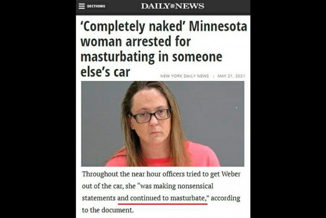 В США голая женщина мастурбировала в чужой машине