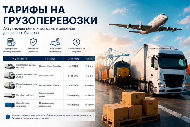 Тарифы на грузоперевозки