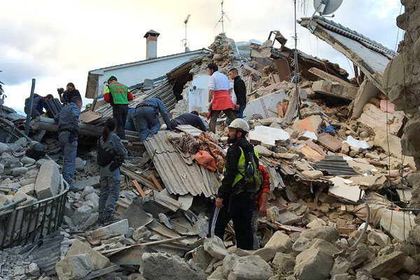 После землетрясения в Италии.