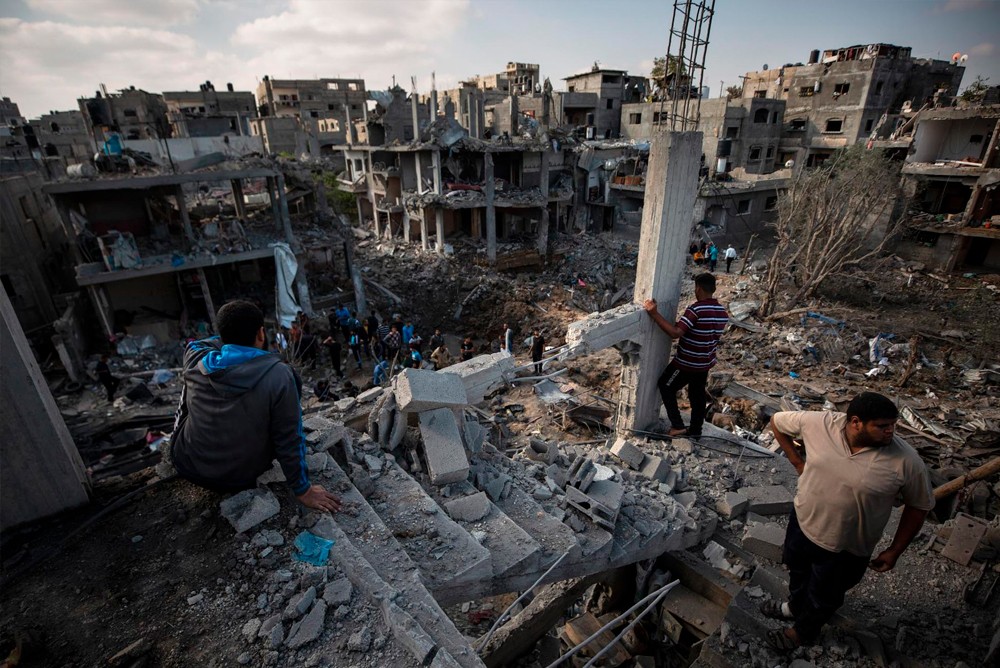 Разрушенные кварталы сектора Газа, Палестина