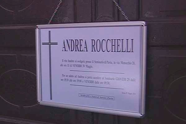 Сообщение о смерти и похоронах Андреа Роккелли.