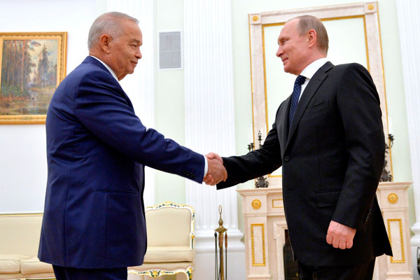Президент Узбекистана Ислам Каримов и президент России Владимир Путин
