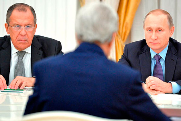 Встреча Путина, Лаврова, Керри.
