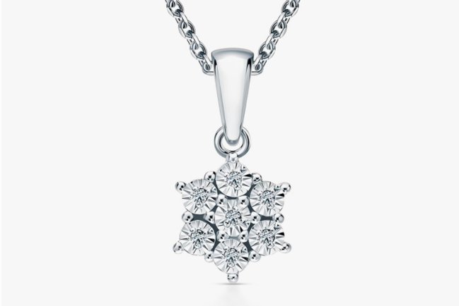 Серебряная подвеска с бриллиантами природными