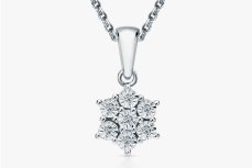 Серебряная подвеска с бриллиантами природными