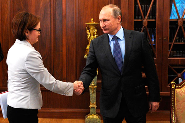 Встреча Владимира Путина с с главой Центробанка Эльвирой Набиуллиной. 