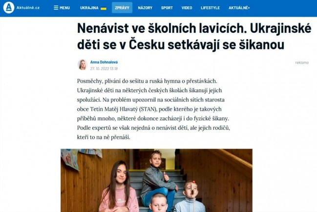В чешских школах издеваются над украинскими детьми, включая гимн России и заявляя, что Киев проиграет