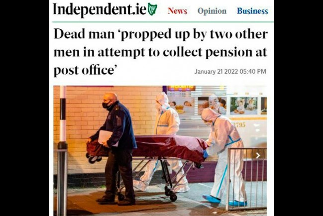 В Ирландии привели труп на почту, чтобы получить пенсию