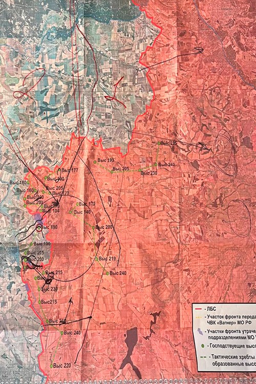 Карта тактики ВСУ по отсечению ЧВК "Вагнер" в Бахмуте