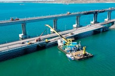 Восстановление Крымского моста сняли с коптера