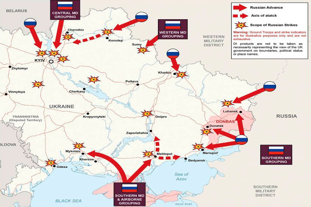 Карта наступления россии на украину 2022