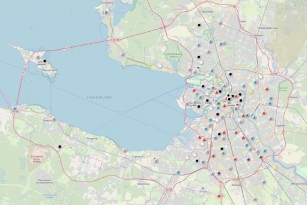 Карта уборки последствий циклона в Питере