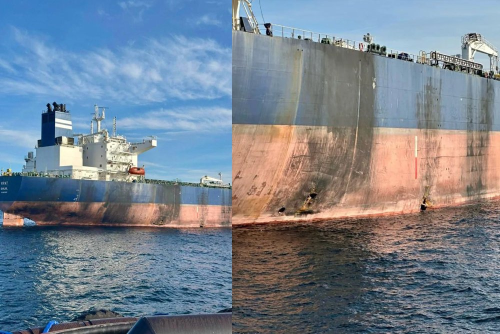 Танкер Virat, который поразили украинские морские дроны