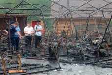 Сгоревший палаточный лагерь в Хабаровском крае