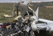 Обломки разбившегося самолета на котором летел Евгений Пригожин