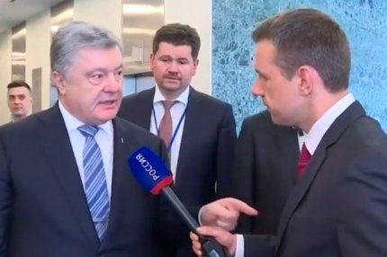 Президент Украины Пётр Порошенко в кулуарах Генассамблеи ООН дал интервью журналисту канала «Россия 1» 
