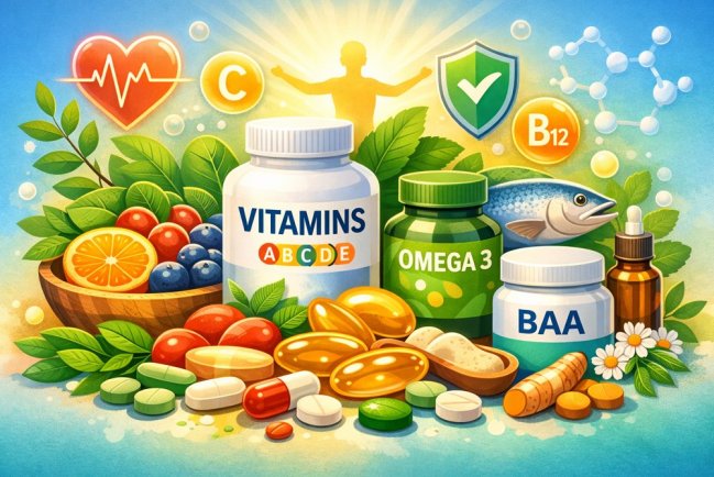 Витамины, БАД и добавки для здоровья и ежедневного баланса организма