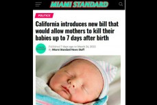 В Калифорнии представили законопроект, который позволит матерям убивать своих детей в течение первой недели после родов