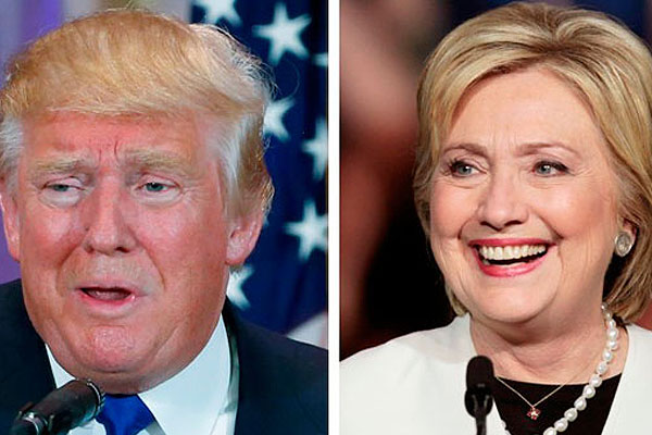 Кандидаты в президенты США Дональд Трамп и Хилари Клинтон.