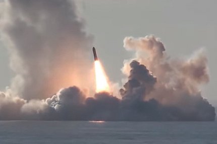 Пуск ракеты «Булава» с подлодки «Борей»