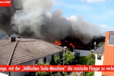 Украинские беженцы в Германии в попытке сжечь флаг России спалили целый дом, который им предоставили немцы