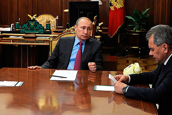 Рабочая встреча Владимира Путина с Лавровым и Шойгу.