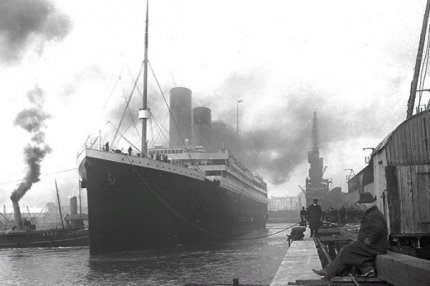 "Титаник" на причале в Саутгемптоне, 10 апреля 1912 года