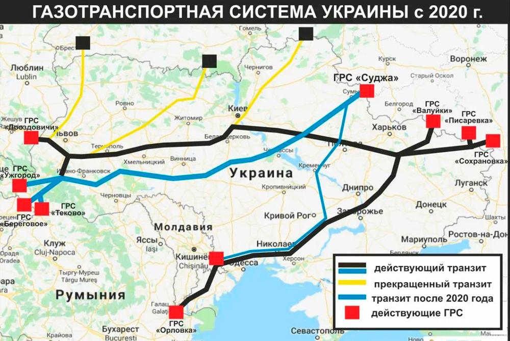 Газотранспортная система Украины с 2020 г.