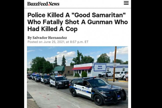В США полицейские застрелили мужчину, а после объявили его героем