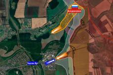 Карта прорыва ВС РФ к Часов Яру и освобождения Богдановки