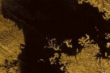 Море Лигеи на Титане. Изображение сделано зондом Кассини